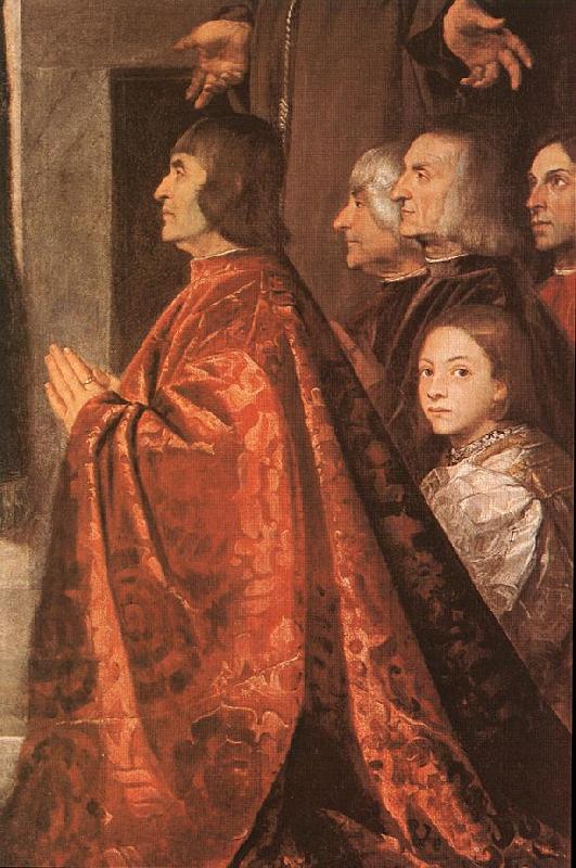 TIZIANO Vecellio Madonna with Saints and Members of the Pesaro Family (detail) wt oil painting picture